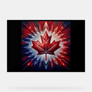 Señal Acrílica Fractal de bandera canadiense de hoja de arce