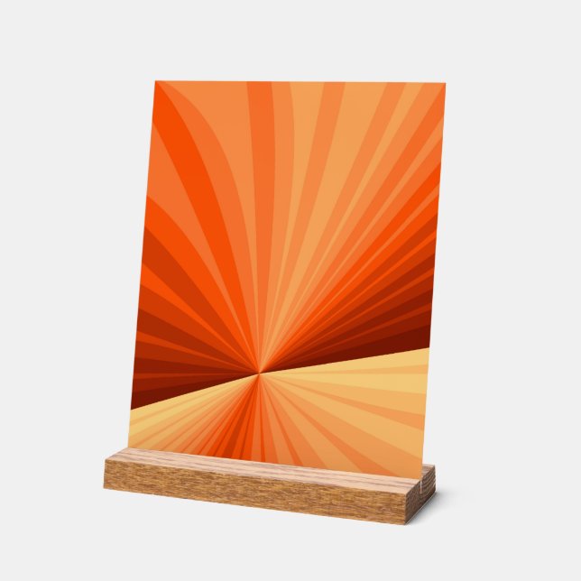 Señal Acrílica Fractal gráfico de vainilla roja, Naranja abstract (Ángulo)