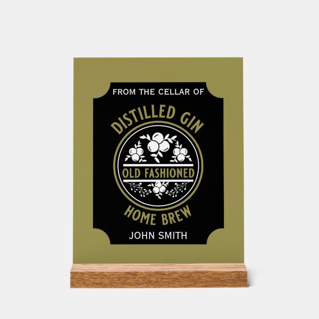 Señal Acrílica Frasco de personalizado Gin (Anverso)