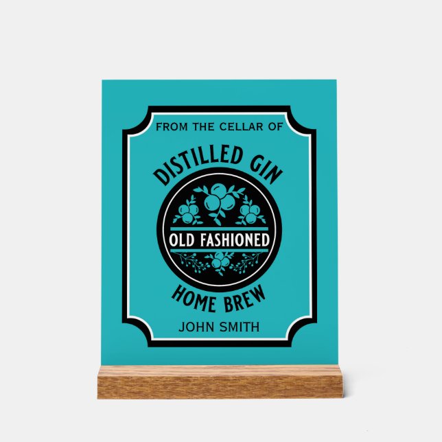 Señal Acrílica Frasco de personalizado Gin (Anverso)
