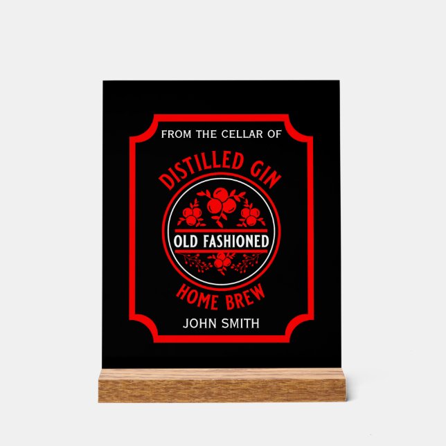 Señal Acrílica Frasco de personalizado Gin (Anverso)