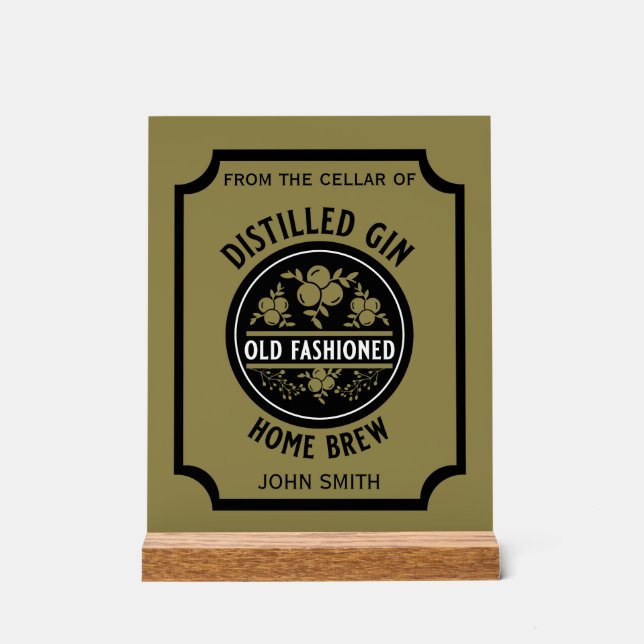 Señal Acrílica Frasco de personalizado Gin (Anverso)