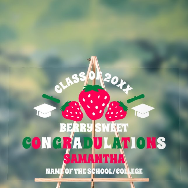 Señal Acrílica Fresa 2025 Felicitaciones Graduado (Neutral )