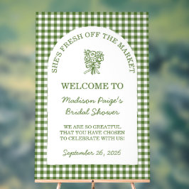 Señal Acrílica Fresco Del Mercado Ducha De Novias Verde