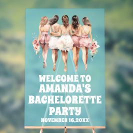 Señal Acrílica Frosted Blue Acrylic Bachelorette Welcome Sign