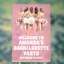 Señal Acrílica Frosted Pink Acrylic Bachelorette Welcome Sign