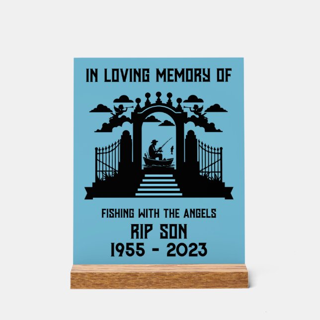 Señal Acrílica Funeral de pesca en memoria (Anverso)