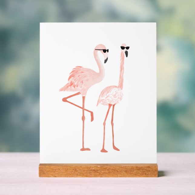 Señal Acrílica Funny Flamingo Art (Neutral )