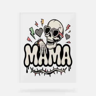 Señal Acrílica Funny Halloween Mama Guay Skull