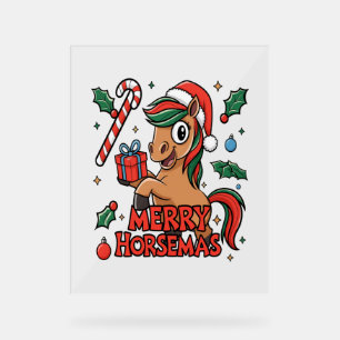 Señal Acrílica Funny Horse Merry Horsemas