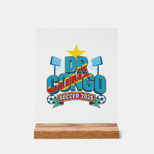 Señal Acrílica Fútbol RD Congo 2026 Fútbol Negrita Tipografía Paí