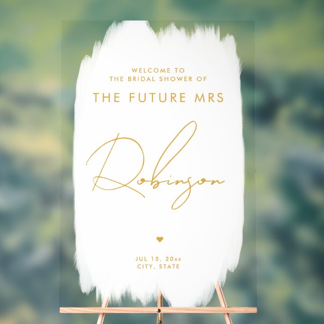 Señal Acrílica FUTURO SRA. Bridal Shower Bienvenidos Oro Blanco (Neutral )