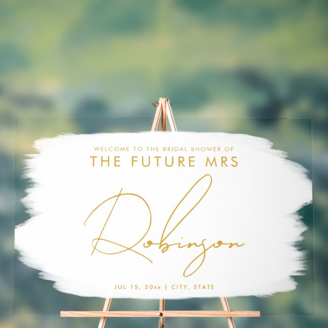 Señal Acrílica FUTURO SRA. Bridal Shower Welcome Paint White (Neutral )