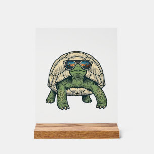 Señal Acrílica Gafas de sol geniales Tortoise Diseño vectorial vi