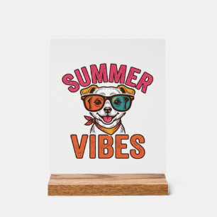 Señal Acrílica Gafas de sol para perros de verano Diseño de camis