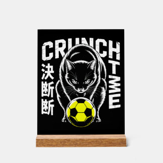 Señal Acrílica Gato de fútbol gráfico - Arte mural motivacional