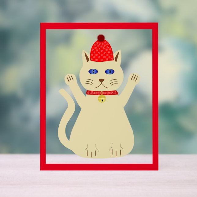 Señal Acrílica Gato de Navidades de corte (Neutral )