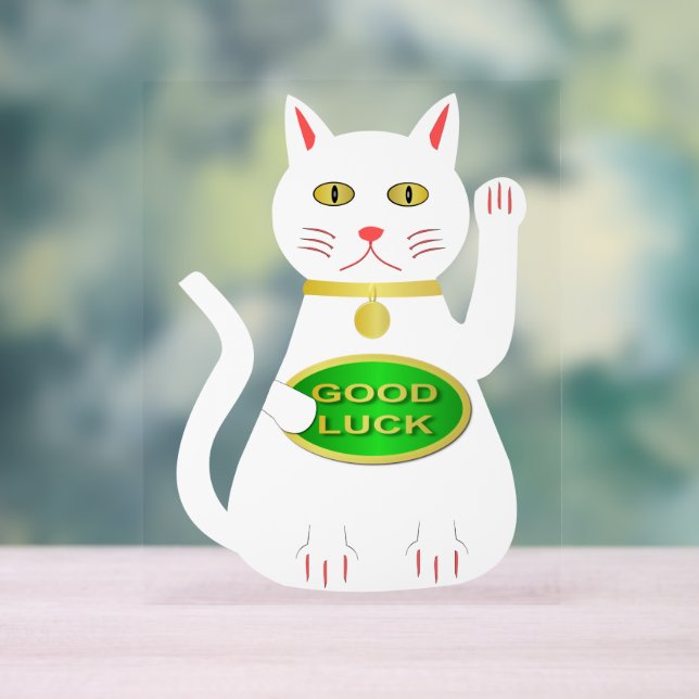 Señal Acrílica Gato Lucky Oriental (Neutral )