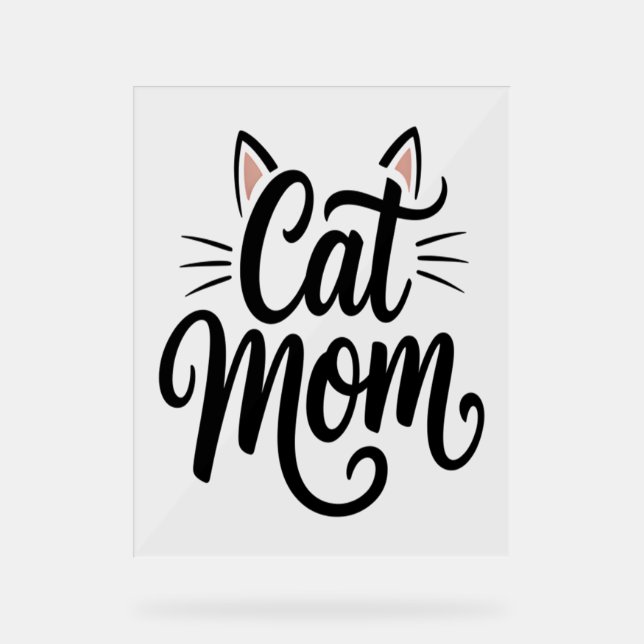 Señal Acrílica Gato Mamá Whiskers y Oídos (Anverso)
