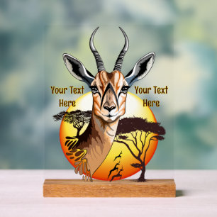 Señal Acrílica Gazelle Animal salvaje Antelope africano
