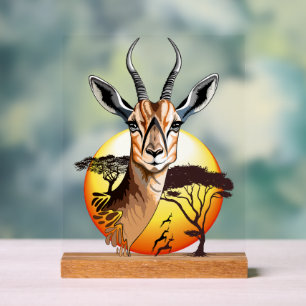 Señal Acrílica Gazelle Animal salvaje Antelope africano