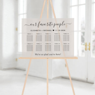 Señal Acrílica Gente Favorita Mesa 10 Asientos Boda Taupe