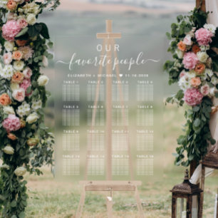 Señal Acrílica Gente Favorita Mesa 16 Asientos Boda Claro