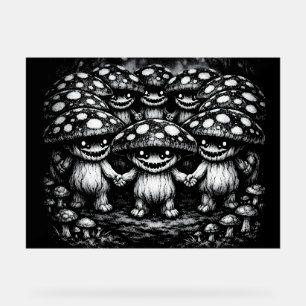 Señal Acrílica Gente Hongo • Criaturas del Bosque por BurnsInHell