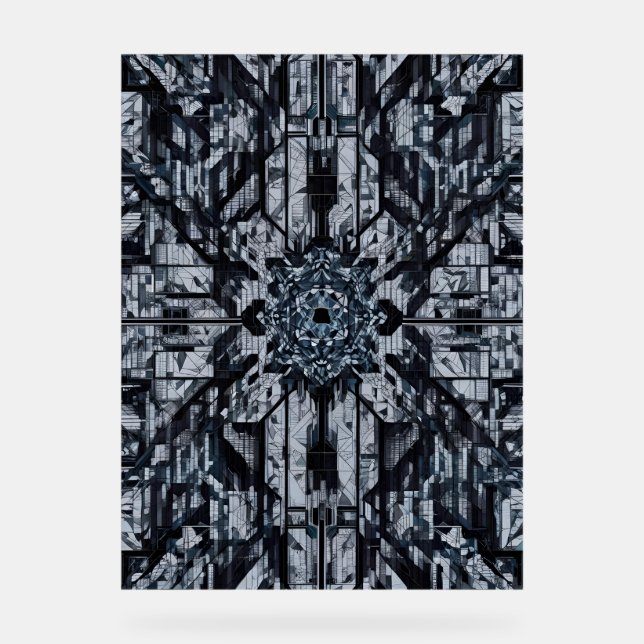 Señal Acrílica Geométrica moderna: Ciudadela digital H-16 (Anverso)