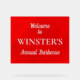 Señal Acrílica Geométrico del glamour rojo personalizado