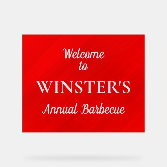 Señal Acrílica Geométrico del glamour rojo personalizado (Anverso)