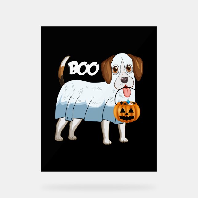 Señal Acrílica Ghost Beagle Halloween Dog (Anverso)