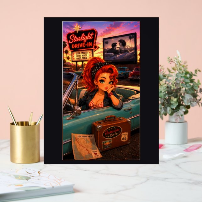 Señal Acrílica Ginger Chibi Rockabilly (Boda)