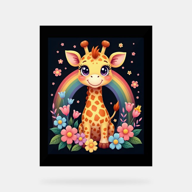 Señal Acrílica Giraffe Lovers T-Shirt (Anverso)