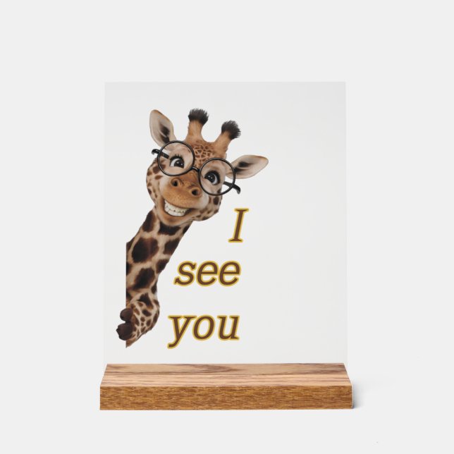 Señal Acrílica Giraffe.Text.Te veo (Anverso)