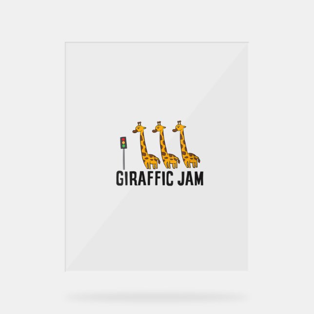 Señal Acrílica Giraffic Jam Funny Giraffe Giraffe Pun Cute (Anverso)
