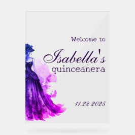 Señal Acrílica Glam Gótico Quince púrpura