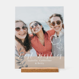 Señal Acrílica Glittering Hearts Besties