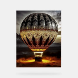Señal Acrílica Globo aerostático intrincado y hermoso en las mont