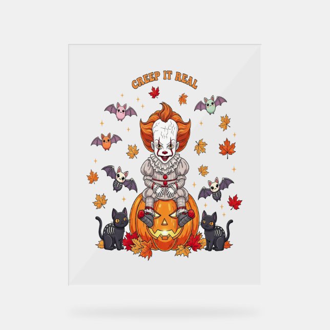 Señal Acrílica Gnome Cute Pumpkin Halloween (Anverso)