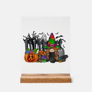 Señal Acrílica Gnomo de Halloween