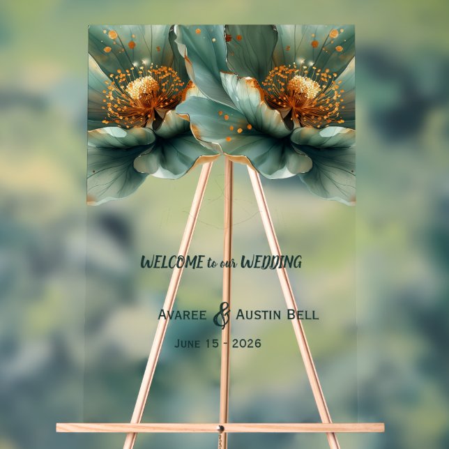 Señal Acrílica Gold and Emerald Green Poppy Acrylic Sign (Neutral )