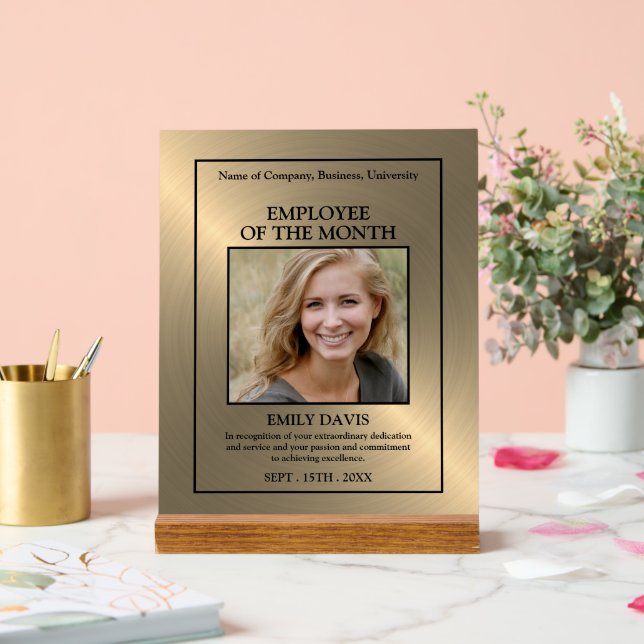 Señal Acrílica Gold/Personalised Photo - Employee Award (Boda)