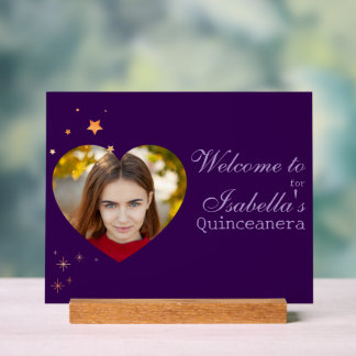 Señal Acrílica Gothic Glam Quince photo heart Foil 