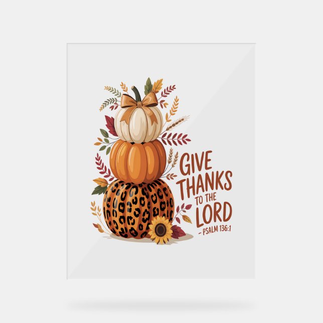 Señal Acrílica Gracias al Señor, cae la Calabaza (Anverso)