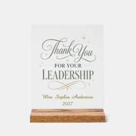 Señal Acrílica Gracias Por Su Liderazgo Personalizado 