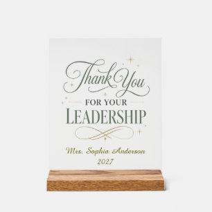 Señal Acrílica Gracias Por Su Liderazgo Personalizado