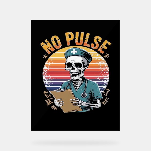 Señal Acrílica Graciosa enfermera de esqueleto sin diseño de puls (Anverso)