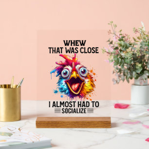 Señal Acrílica Gracioso arte de palabras antisocial