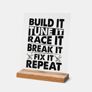 Señal Acrílica Gracioso arte de palabras de carreras